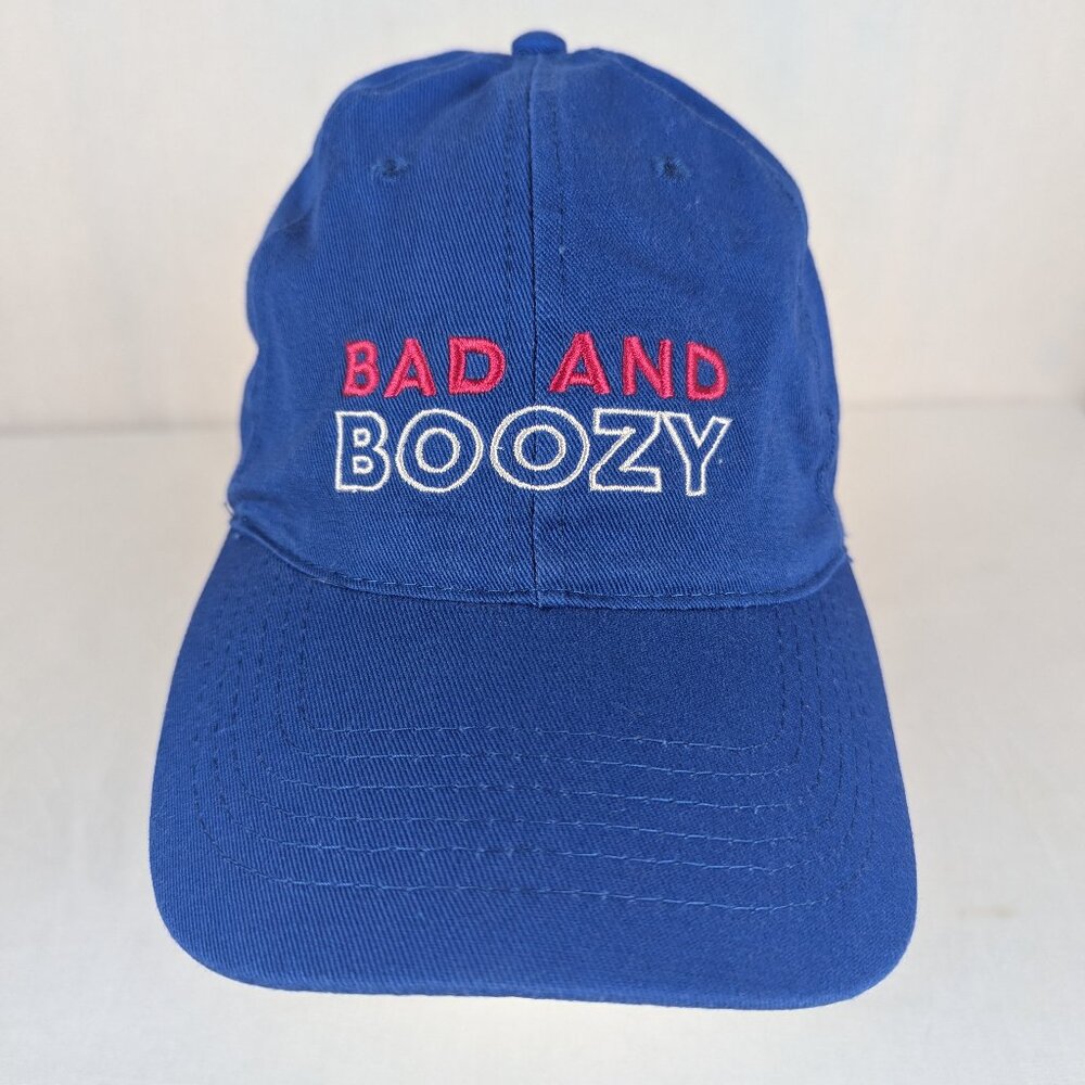 Bad and Boozy Baseball Hat Three Olives Vodka Blue Summer Boat Vacation Vibes